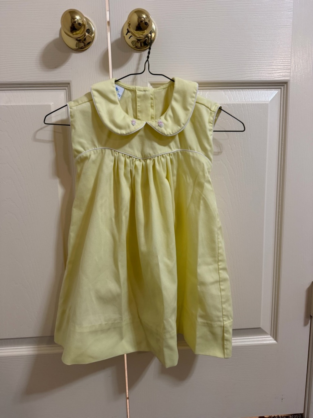 Yellow Peter Collar A-Line Girls' Dress